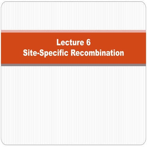Lecture 6 Site specific recombination (Final).pptx