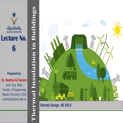Lecture 6 thermal insulation in buildings