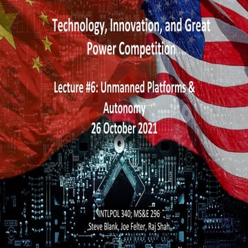 Lecture 6- Technology, Innovation and Great Power Competition - Unmanned Syst...
