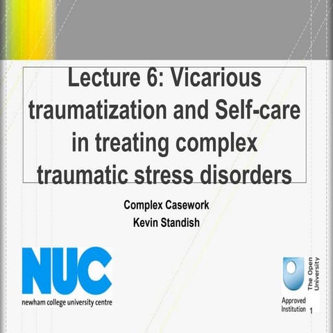 Lecture 6 vicarious traumatisation in complex trauma therapy