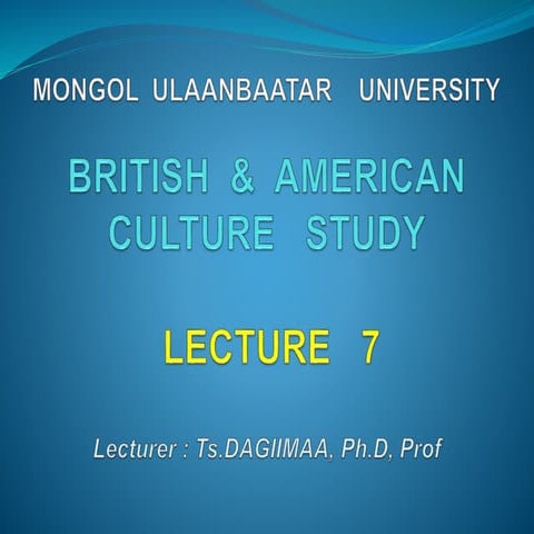 Lecture 7 of Culture study