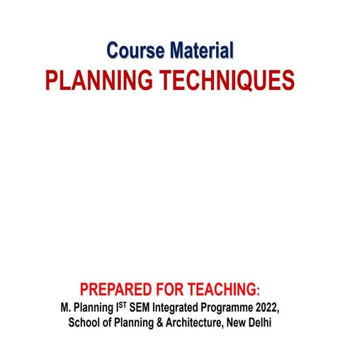 Planning Techniques Urban Planning .pptx