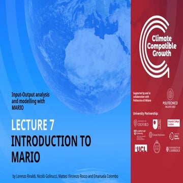 Introduction to software MARIO: Input - Output analysis and modelling ...