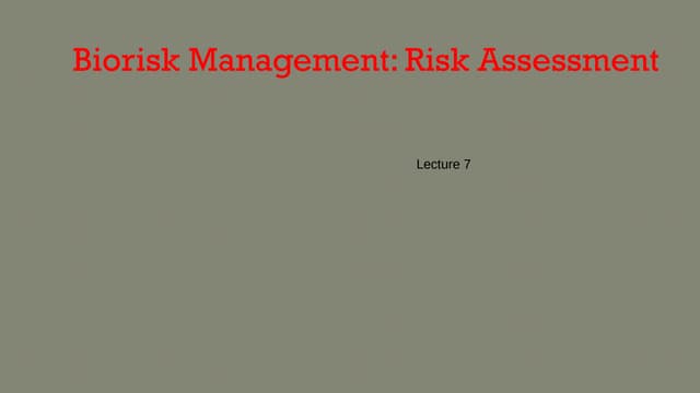 Management and Assessment of Risk in Lab