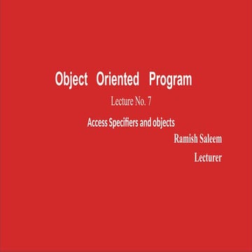 Comprehensive Introduction to Object Oriented Programming Concepts and ...