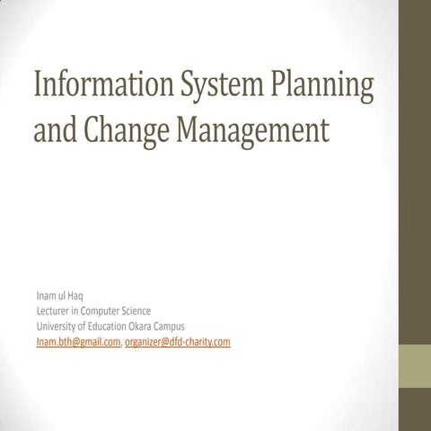 Lecture 7 - IS Planning & Change Management