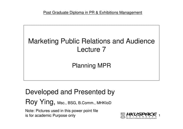 Lecture 7   planning mpr