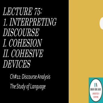 Lecture 75 Interpreting Discourse
