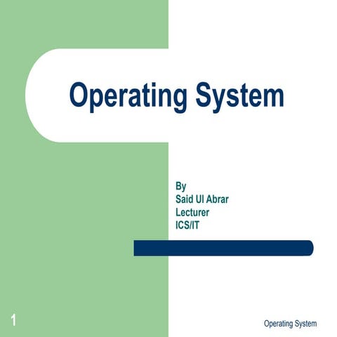 Circular wait - Operating Systems | PPTX