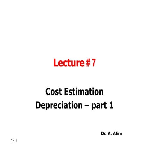 Lecture # 7 depreciation i