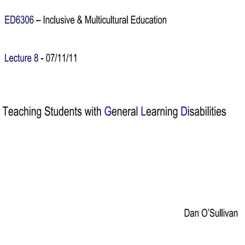 Teaching students with general learning disabilities 