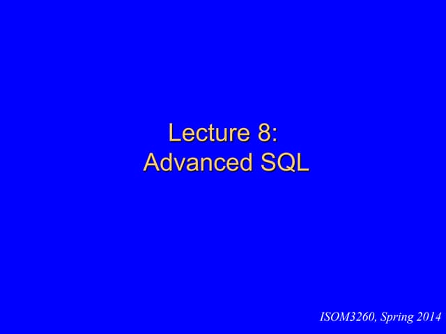 advanced sql(database)