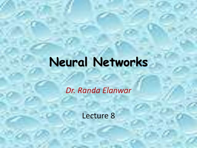 Introduction to Neural networks (under graduate course) Lecture 8 of 9
