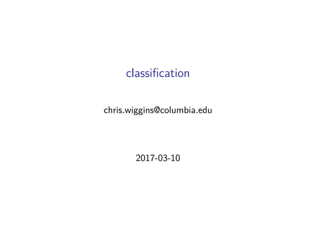 Modeling Social Data, Lecture 8: Classification