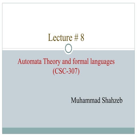 Lecture 8 | PPT