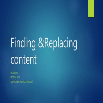 find and replace in ms word