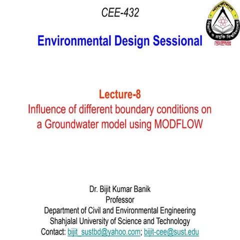 Boundary conditions in groundwater modeling