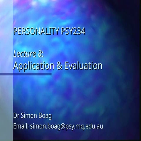 LECTURE_8 on personality theories and assessment