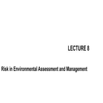 Risk in Environmental assessment and management | PPTX