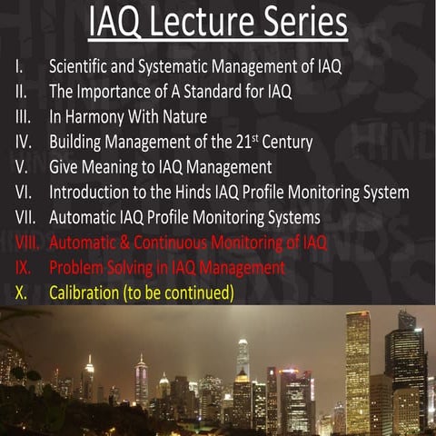 Lecture 8  Automatic and Continuous Monitoring of IAQ