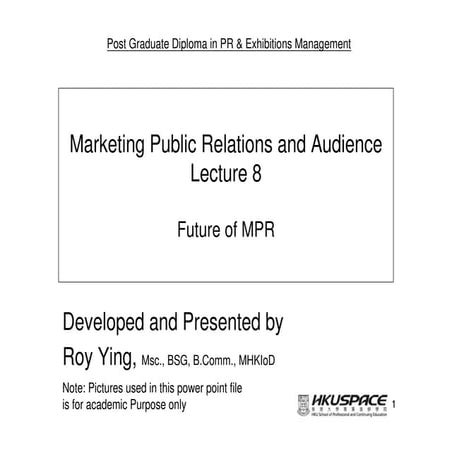 Lecture 8   future of mpr