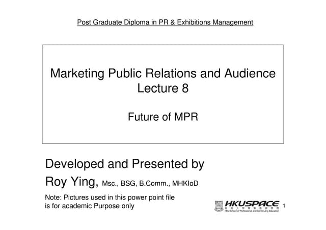 Lecture 8   future of mpr