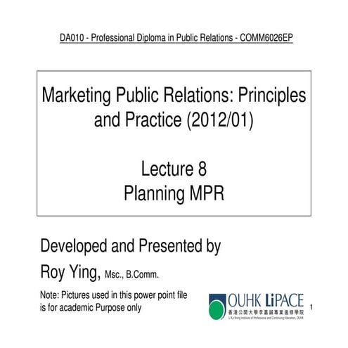 COMM6026 Lecture 8 - planning mpr