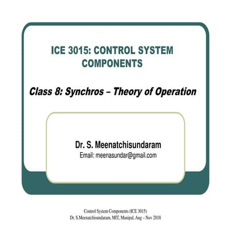 Lecture 8   synchros - theory of operation