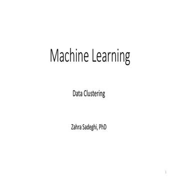 Machine Learning Lectures -- Clustering (1) | PDF