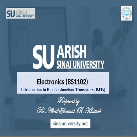 Lecture (7) Transistors Robert L. Boylestad Louis NashelskyRobert L ...