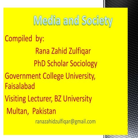 Lecture 8 Media and Society