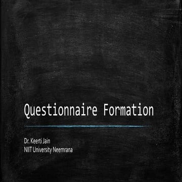 Questionnaire formation