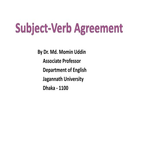 Lecture 8 Subject Verb Agreement.ppt