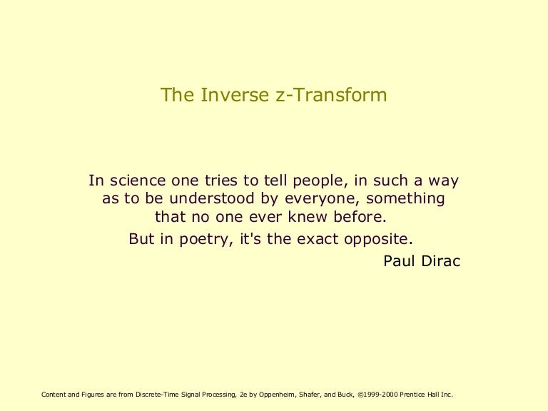 Inverse z transform ppt example