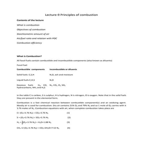 Lecture9 Principles of combustion