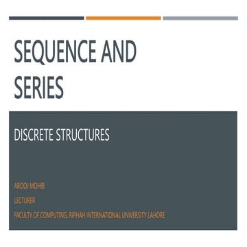 Series in Discrete Structure || Computer Science | PPT