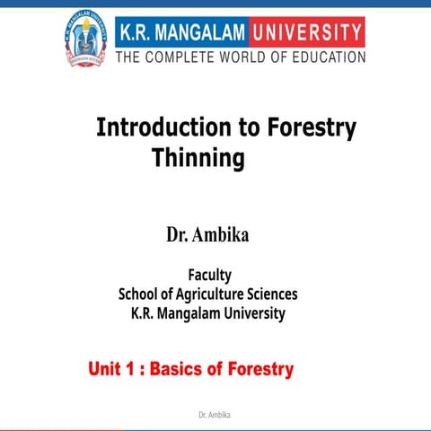 THINING IN FORESTRY AND ITS TYPES IN FORESTRY