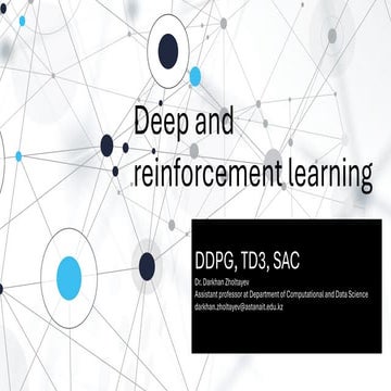 Lecture 9, Reinforcement Learning, Deep Deterministic Policy Gradient | PDF