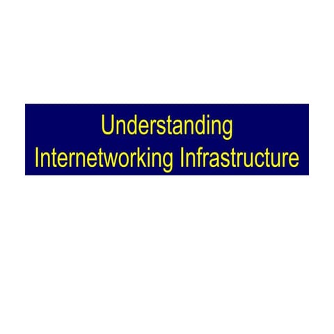 understanding networked infrastructure