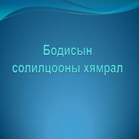 Lecture 9 bodisiin soliltsoo