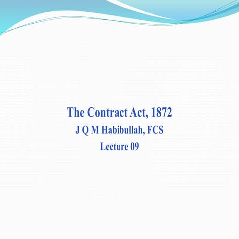 Lecture 9 ( contract act 1872)