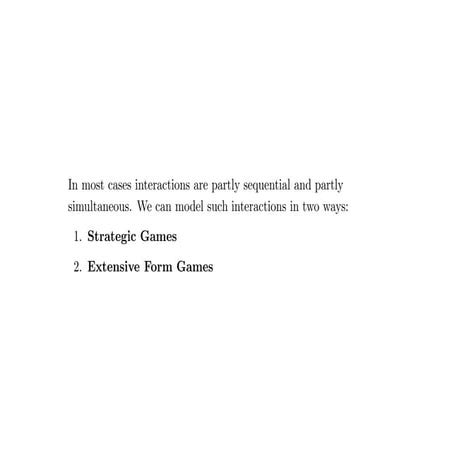 Lecture 6-1. normal and extensive form of game theory | PDF