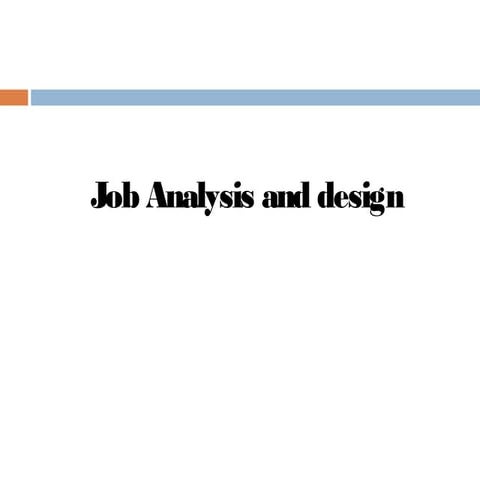 Lecture 9 job analysis