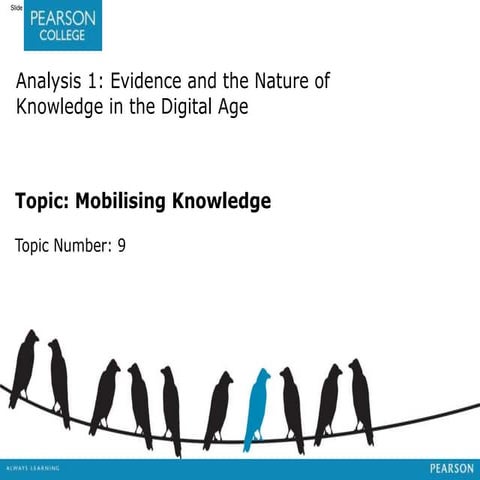 Lecture 9 mobilising knowledge