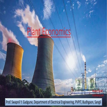 Lecture 9 plant economics