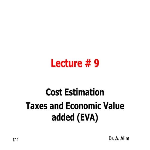 Lecture # 9 taxes and eva