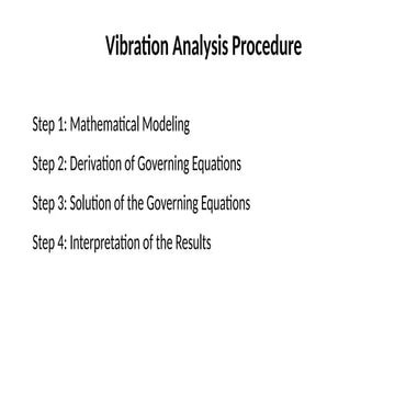 Vibration Analysis mechanical engineering | PPTX