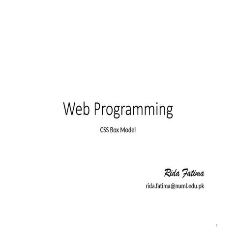 Lecture CSS Box Model.pptx for web development