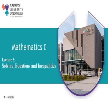 Linear Equations and Inequalities in One Variable | PPT