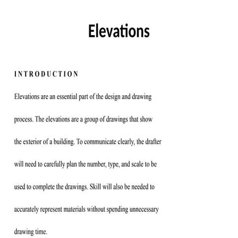 Lecture Eight Elevations And Their Plans Pptx